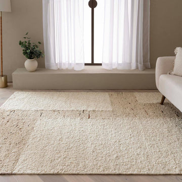 Napa Tumbla Modern Plain Block Organic Hand-Woven Textured Wool Loop Pile Natural Beige/Sandstone Rug-Asiatic Carpets-Rug Love - The Most Loved Rug Store